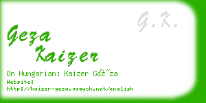 geza kaizer business card